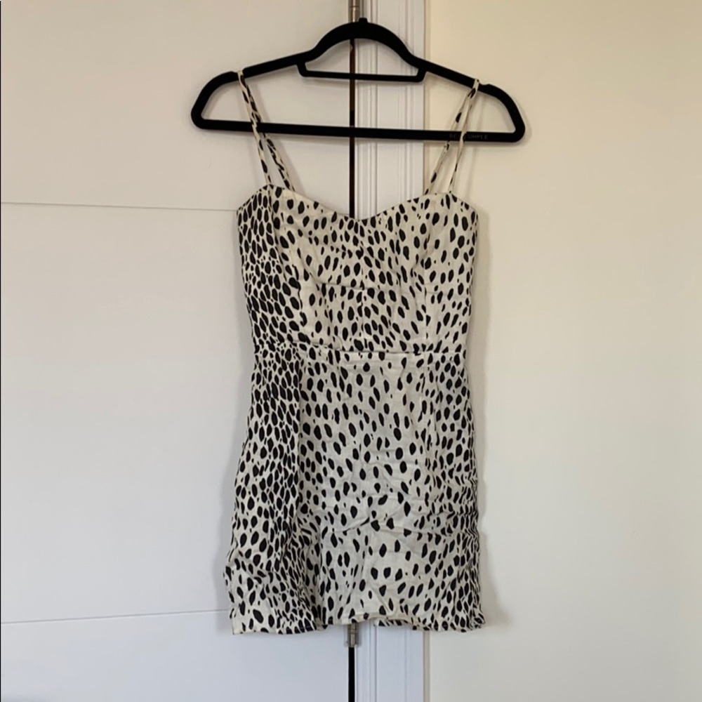 Animal print linen dress
